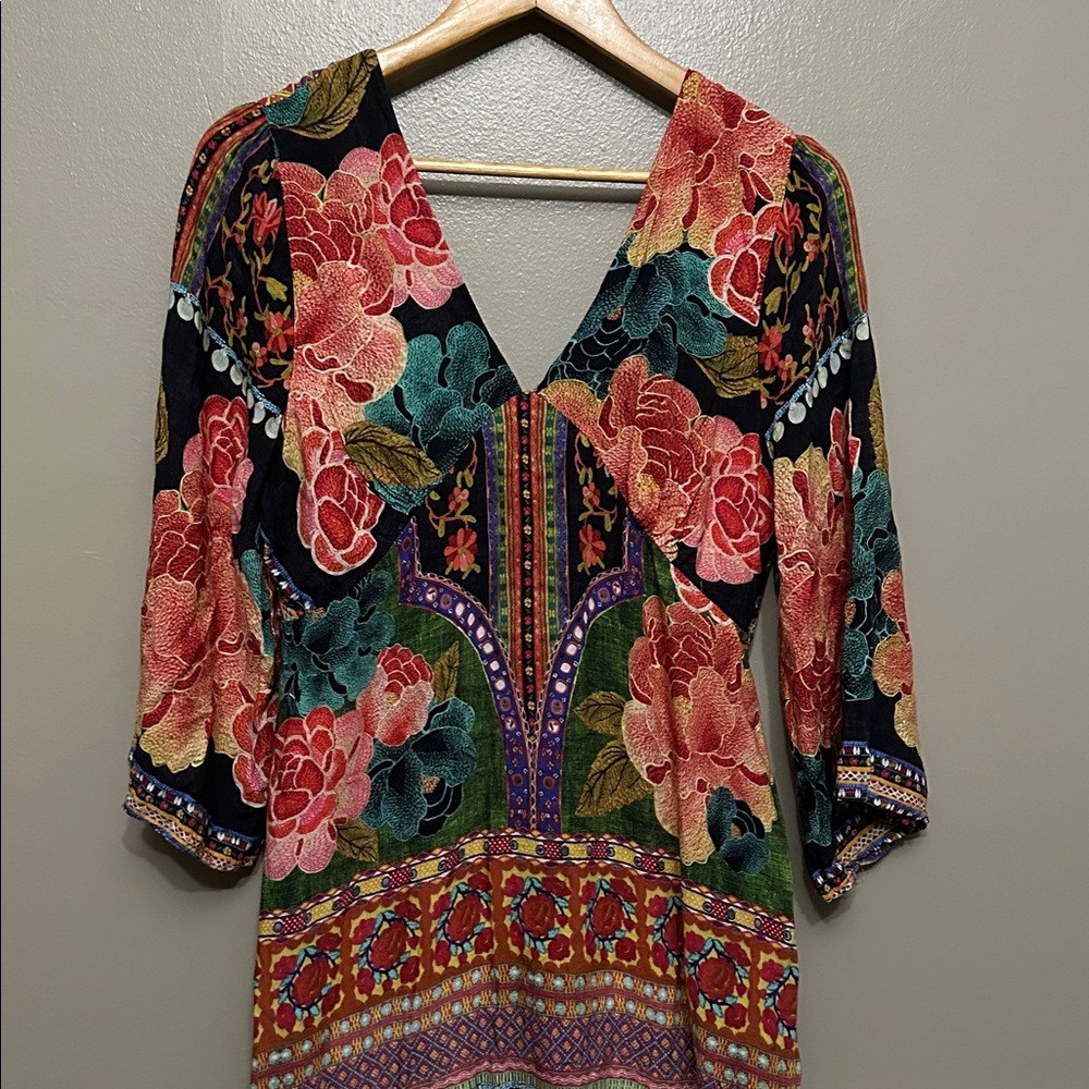 Farm Rio Anthropologie Rosalie dress Sz L made - Picture 3 of 9